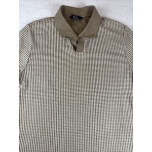 Ben Sherman Men's Khaki Geometric Design Polo Shirt Large